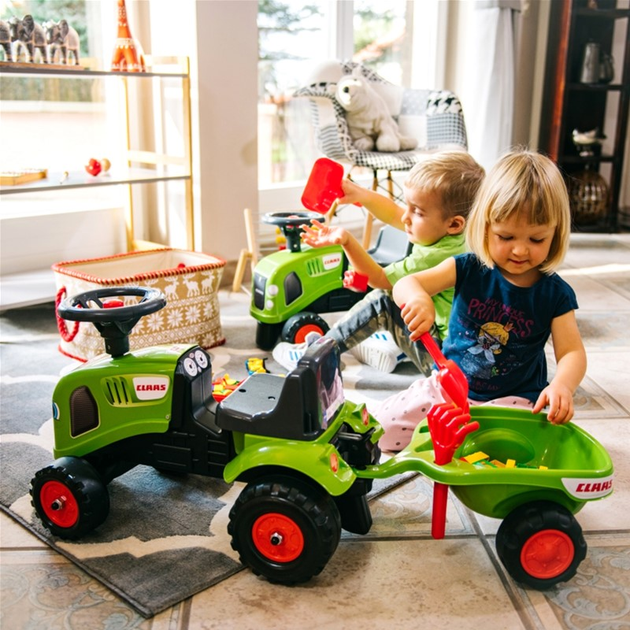 Jeździk Falk Baby Claas Traktor z przyczepą i akcesoriami Zielony (3016200021230) - obraz 10