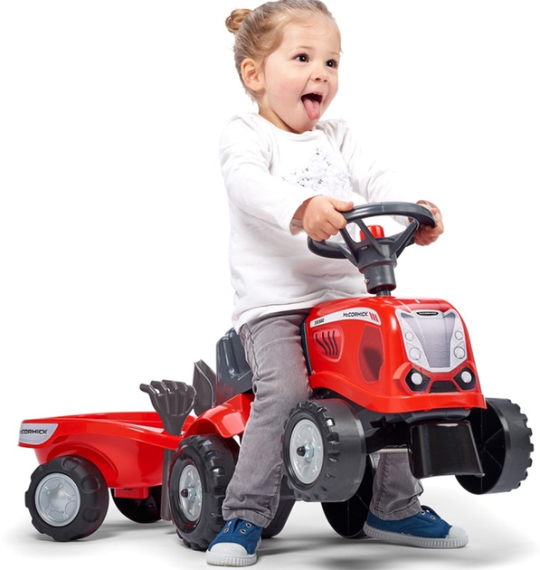 Jeździk Falk Baby Mac Cormick Traktor z przyczepą i akcesoriami Czerwony (3016200022039) - obraz 6