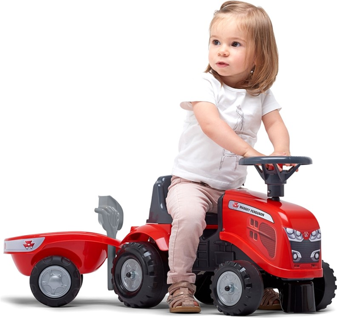 Трактор-каталка Falk Baby Massey Ferguson Tractor з причепом та аксесуарами Червоний (3016200024132) - зображення 6