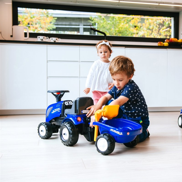 Jezdzik Falk Baby New Holland Traktor z przyczepą i akcesoriami Niebieski (3016200028031) - obraz 7