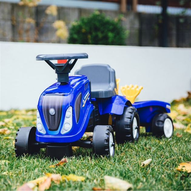Jezdzik Falk Baby New Holland Traktor z przyczepą i akcesoriami Niebieski (3016200028031) - obraz 9