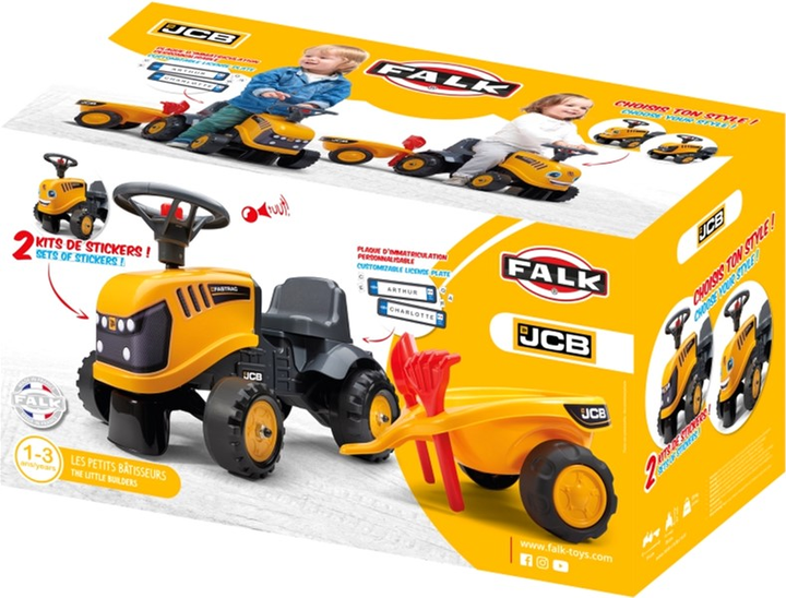 Jeździk Falk JCB Traktor z przyczepą Pomarańczowy (3016200021537) - obraz 13