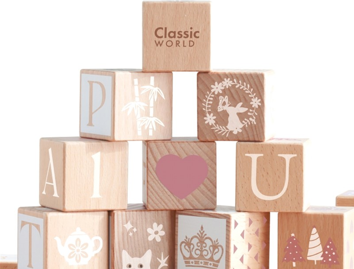 Klocki drewniane Classic World Nauka liczenia i liter 29 elementów (6927049021794) - obraz 7