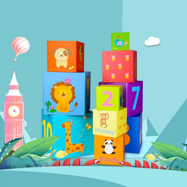 Kostki edukacyjne Classic World Magic Box Blocks Puzzle Tower 10 szt (6927049002106) - obraz 7