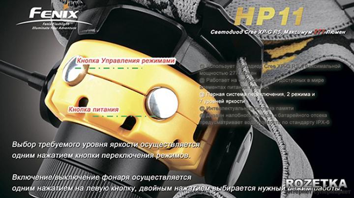 Фонарь Fenix HP11 Cree XP-G LED R5 Yellow - изображение 2