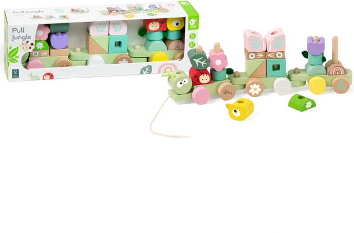 Zabawka na kółkach Classic World Montessori Jungle Pull Train (6927049015199) - obraz 3