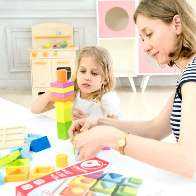 Zabawka-sorter edukacyjna Classic World Montessori Geometric Shapes 5 w 1 28 elementów (6927049001758) - obraz 8