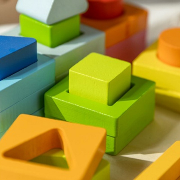 Zabawka-sorter edukacyjna Classic World Montessori Geometric Shapes 5 w 1 28 elementów (6927049001758) - obraz 10