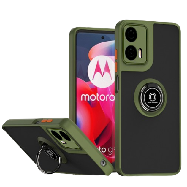 Чохол - накладка TPU Color Matte Ring для Motorola Moto G24 оливковый - Фото 1 Чохол - накладка TPU Color Matte Ring для Motorola Moto G24 оливковый - зображення 1
