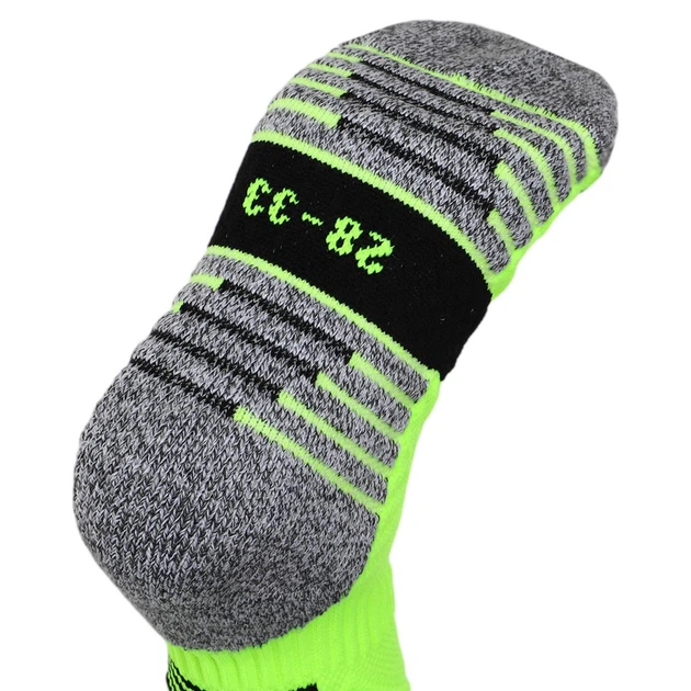 Гетры футбольные детские Zelart 661 размер 28-33 Neon Green-Grey - изображение 6