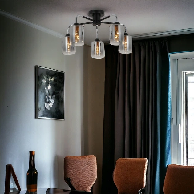 Люстра Wunderlicht Е27 5х60W OM8144-45 для кухни, спальни, гостинной - изображение 2