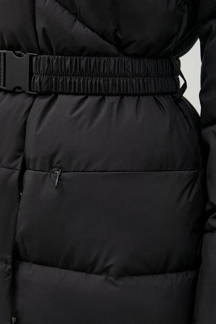 Длинная зимняя куртка с поясом Finn Flare FWC11007-200 Down fill черная L - изображение 7