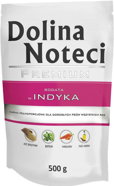 Mokra karma dla psów Dolina Noteci Premium bogata w indyka 10 x 500 g (5902921381242) - obraz 2