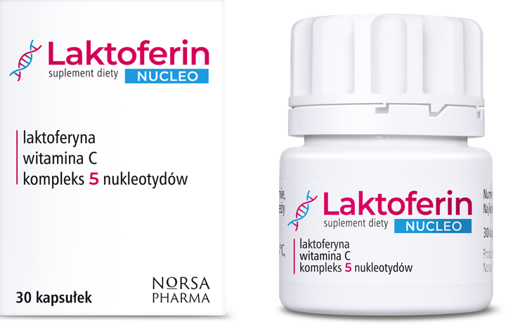 Дієтична добавка Norsa Pharma Laktoferin Nucleo 30 капсул (5905669770149) - зображення 1