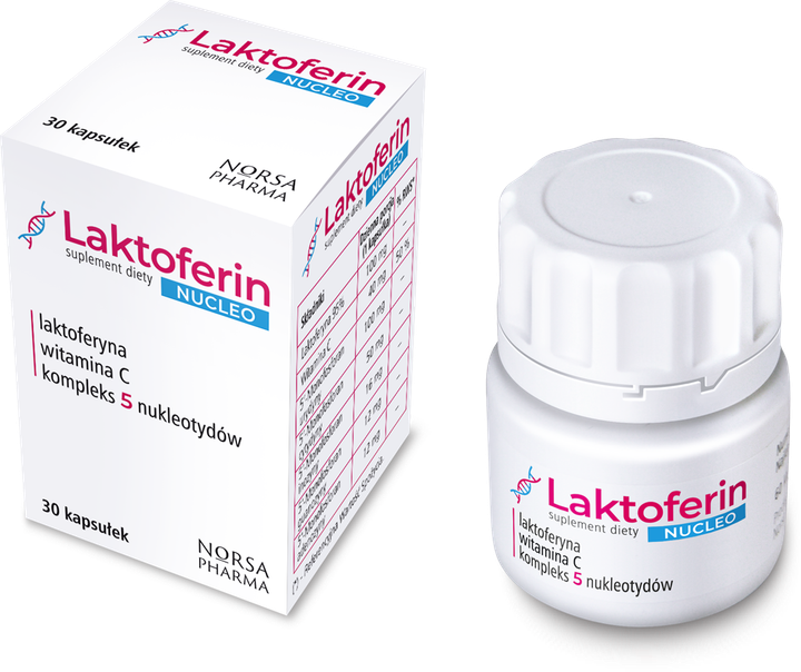 Дієтична добавка Norsa Pharma Laktoferin Nucleo 30 капсул (5905669770149) - зображення 4