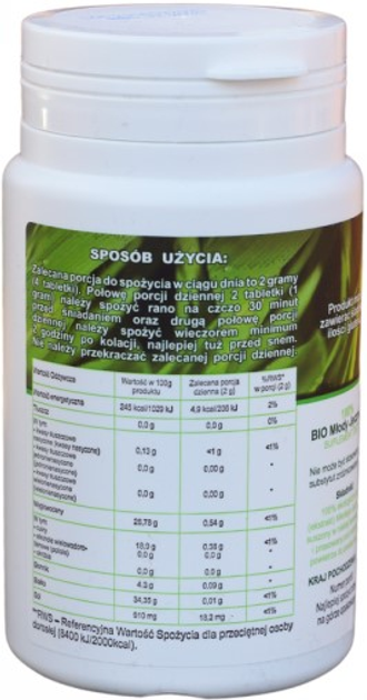 Suplement diety Bio Organic Food 100% Bio Młody Jęczmień 280 g (5901549747355) - obraz 4