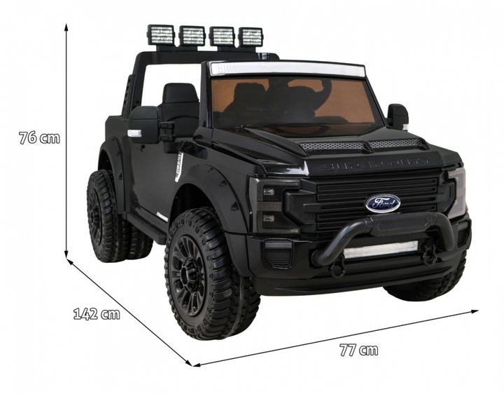 Samochód elektryczny dla dzieci Ramiz Jeep Ford Super Duty Czarny (5903864951233) - obraz 5
