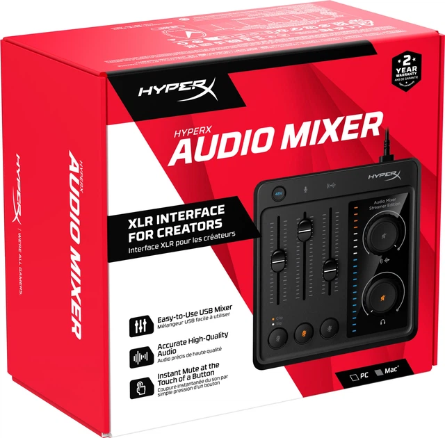 Внешняя звуковая карта-микшерный пульт HyperX Audio Mixer XLR USB