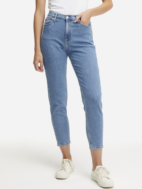 Jeansy damskie mom`s z wysokim stanem Calvin Klein Jeans J20J2215881A4 NI30 Niebieskie (8720107891180) - obraz 1