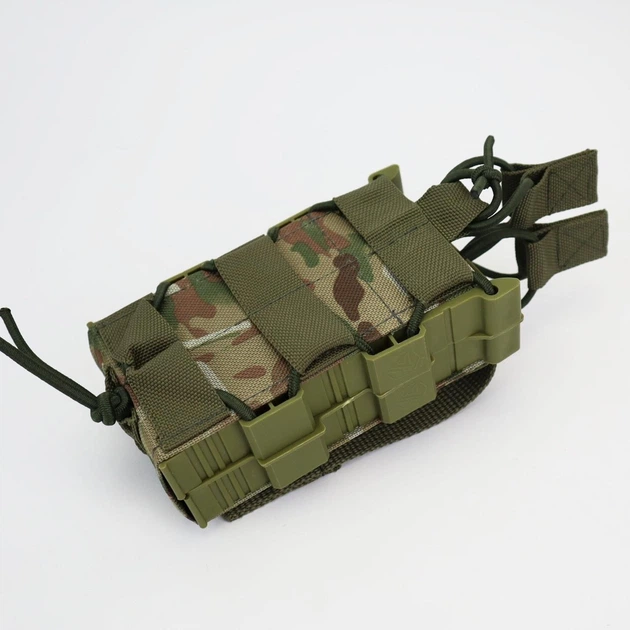 Подсумок двойной под магазины АК с пластиковыми боками Multicam OXFORD 600D MOLLE - Фото 4 Подсумок двойной под магазины АК с пластиковыми боками Multicam OXFORD 600D MOLLE - изображение 4