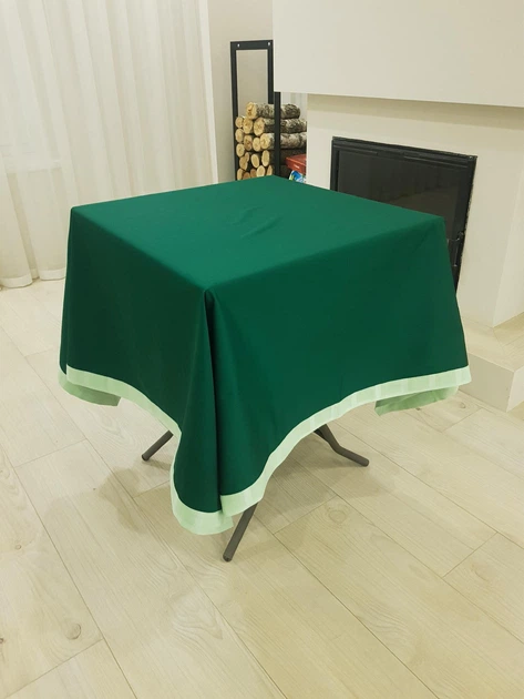 Комплект для сервировки Firanka Simple скатерть 140х140см 1шт салфетки 20х35см 4шт чехлы для приборов 4шт Зеленый (20_1с) - изображение 4