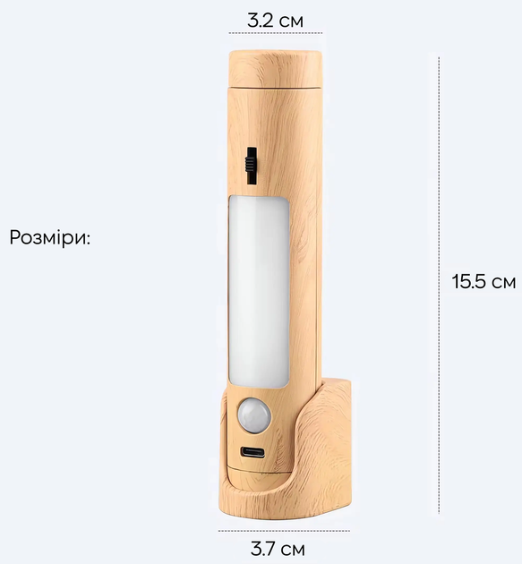 Светильник ночник INSPIRE FN-9 4W 4000К 5V USB с аккумулятором и датчиком движения - изображение 7