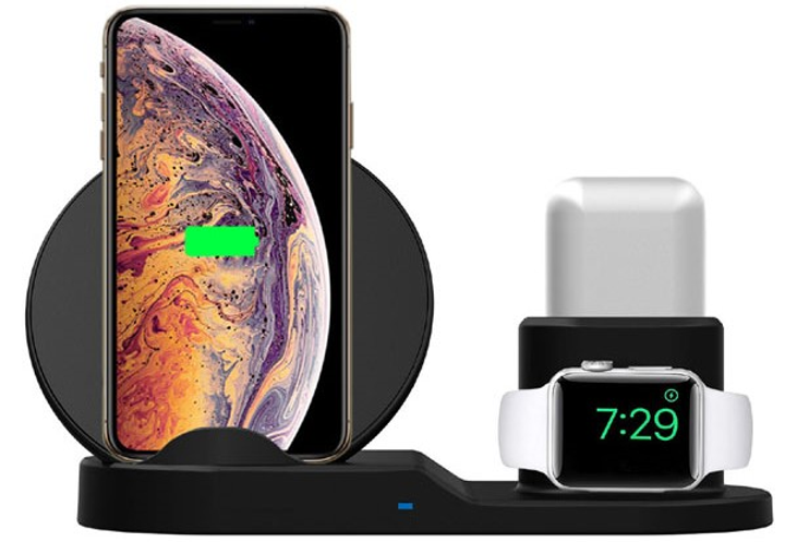 Bezprzewodowa ładowarka Neutralle 3w1 15W do Apple iPhone Watch i Airpods Czarna (8590274634282) - obraz 2