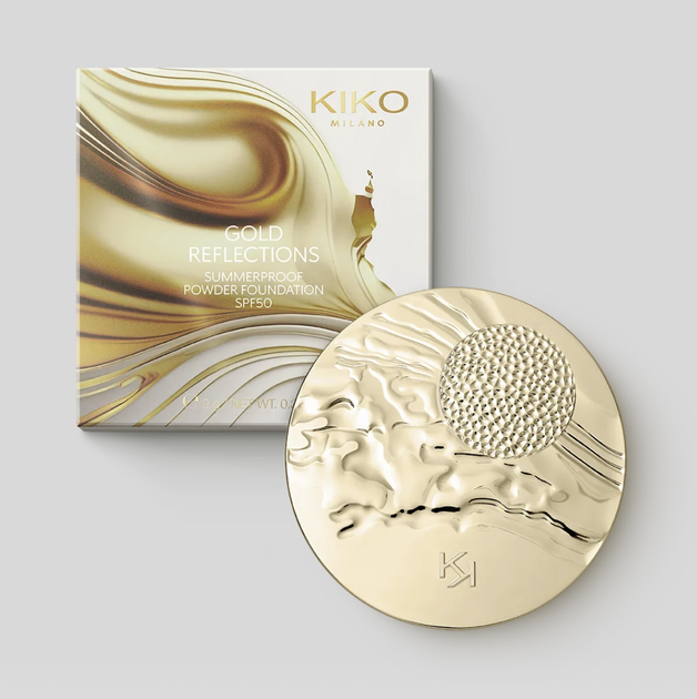 Пудра Kiko Milano Gold Reflections Summerproof Powder Foundation Spf 50 (08 Cocoa) - зображення 5