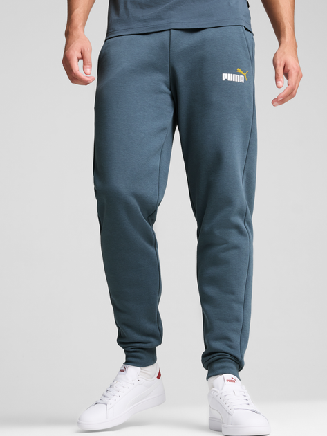 Spodnie sportowe męskie Puma ESS+ 2 Col Logo Pants FL 58676726 2XL Granatowe (4067981390557) - obraz 1