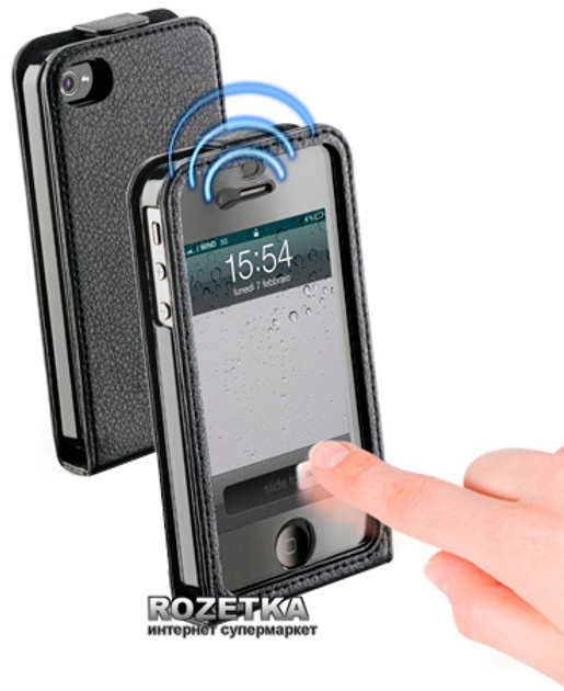 Флип-чехол Cellular Line Smart Flap Black для iPhone 4S ...