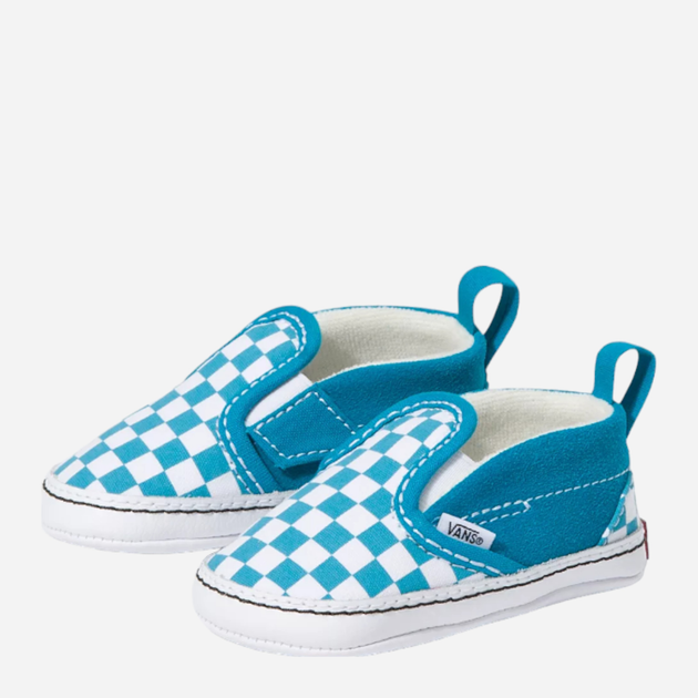 Дитячі текстильні капці для хлопчика Vans Infant Checkerboard Slip-On V Crib VN0A2XSLW3V 18 Блакитні (194112328838) - зображення 2