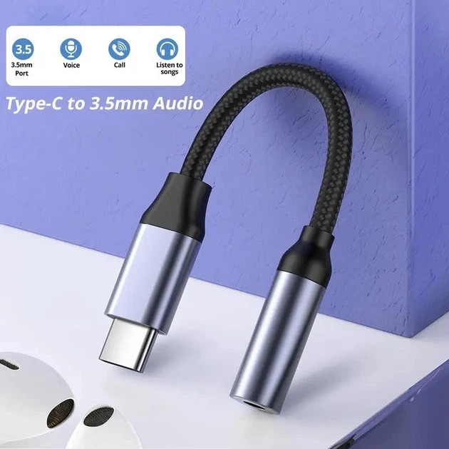 Кабель аукс Mini-jack 3.5 mm на Type-C переходник адаптер на USB-C