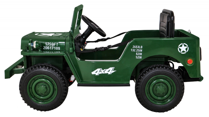 Електромобіль для дітей Ramiz Ramiz Military Retro DDW-3 4 x 4 Зелений (5903864951509) - зображення 3
