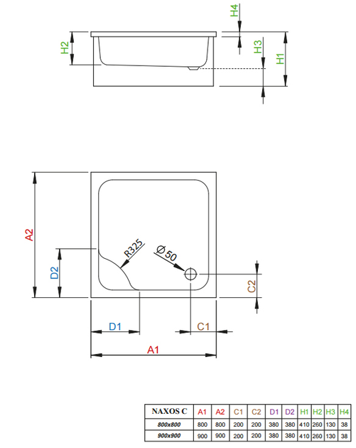 Душевой поддон RADAWAY NAXOS C 90 SNC9941-28 - изображение 3