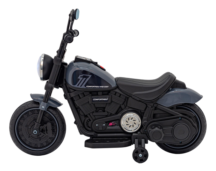 Електромотоцикл для дітей Ramiz Chopper Faster Сірий (5903864941036) - зображення 3
