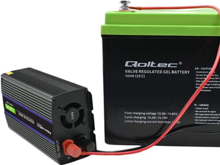Przetwornica samochodowa Qoltec Monolith 1200 MS Wave 600 W/1200 W 12 V na 230 V (5901878519258) - obraz 3