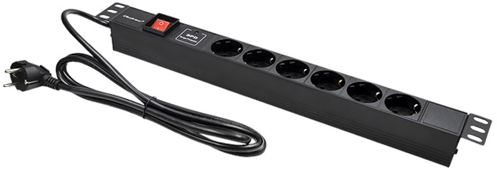 Listwa zasilająca Qoltec do szafy RACK 19" 1.8 m 6 gniazd SCHUKO czarna (5901878546018) - obraz 6