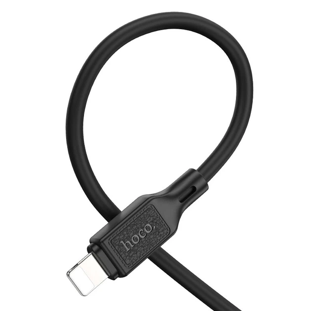 Кабель Hoco Type-C to Lightning cool silicone PD charging data cable X90 |1m, 20W, 3A| black - изображение 3