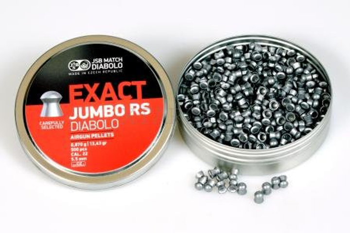 Пули пневм JSB Exact Jumbo RS, 5,52 мм , 0,87 г, 250 шт/уп - изображение 1