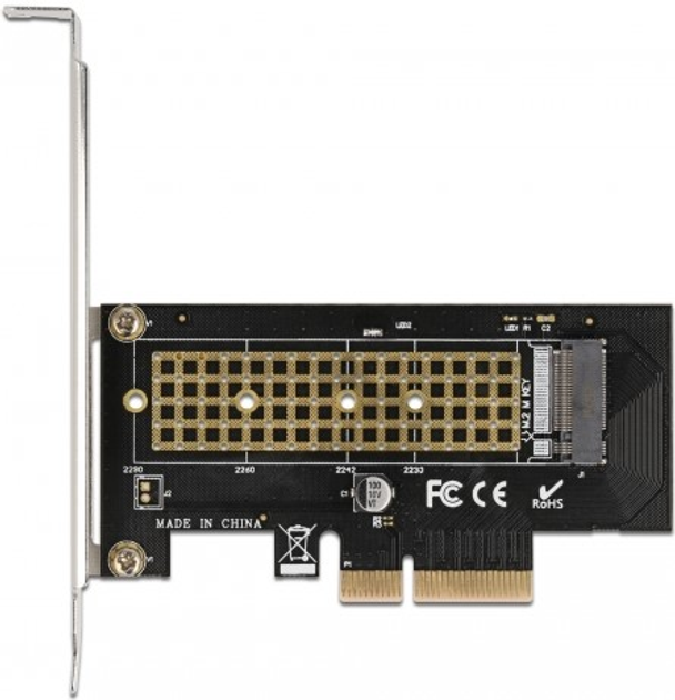 Плата-адаптер Delock PCI Express x4 - NVMe M.2 Key M 80 мм (90047) - зображення 1