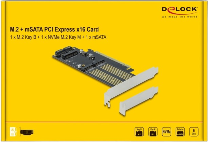 Adapter Delock PCI Express x16 - M.2 Key B, NVMe M.2 Key M, mSATA (90486) - obraz 4