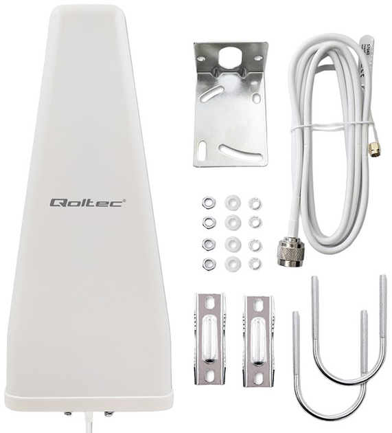 Antena Qoltec 4G LTE DUAL 14 dBi White (5901878570433) - obraz 2