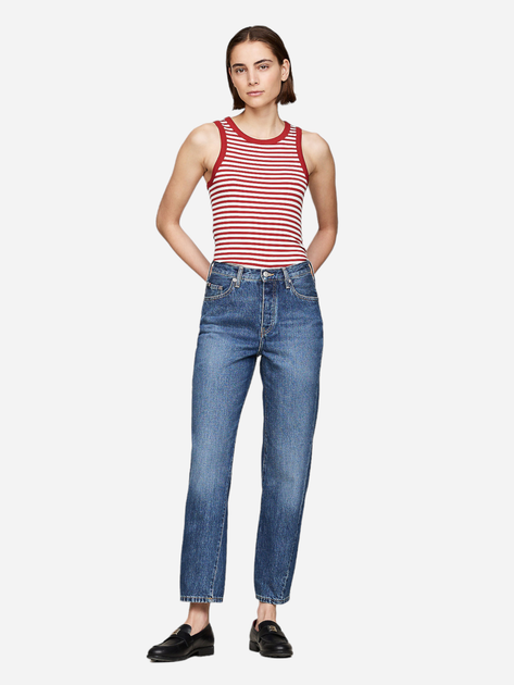 Jeansy mom fit damskie z wysokim stanem Tommy Hilfiger WW0WW42190-1A4 W29L30 Granatowe (8720636797199) - obraz 3