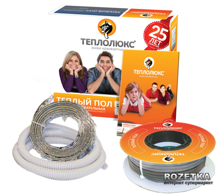 Теплый пол Теплолюкс одножильный кабель, 1400 Вт, 7.5-9.4 м2 (20ТЛОЭ2 ...