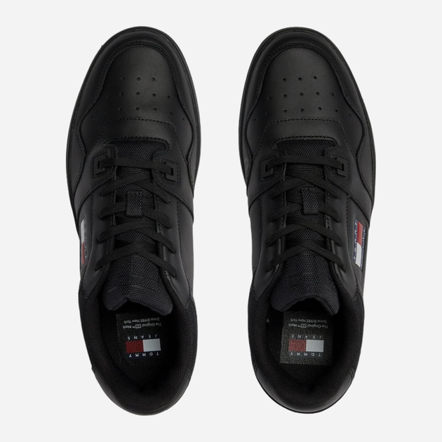 Sneakersy męskie skórzane Tommy Jeans EM0EM01395-BDS 44 Czarne (8720646063185) - obraz 3