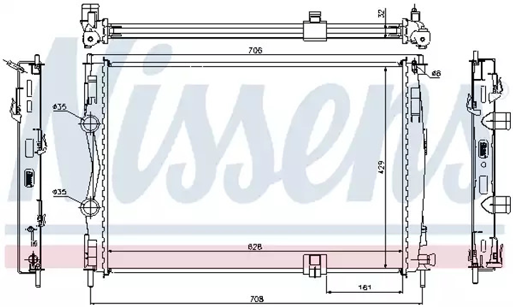 Радиатор охлаждения двигателя NISSAN QASHQAI, NISSENS (67361) - изображение 1