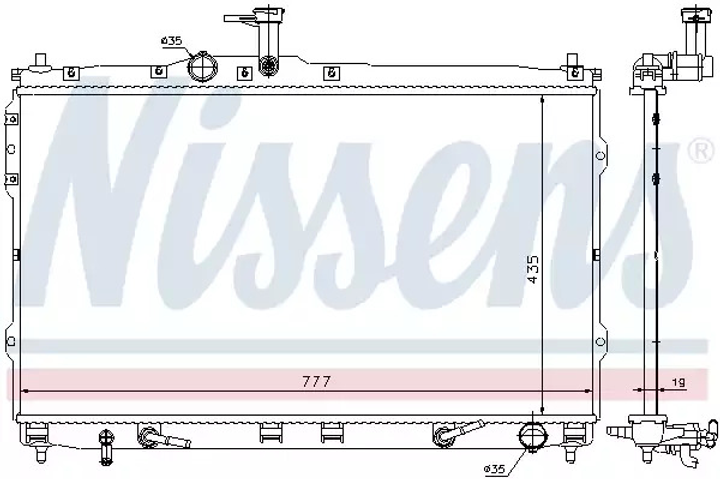 Радіатор охолодження двигуна HYUNDAI H-1, NISSENS (67474) - зображення 1