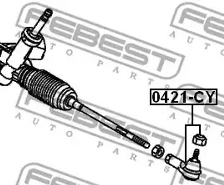 Накінечник кермової тяги PEUGEOT 4008, CITROËN C4, FEBEST (0421CY) - зображення 2