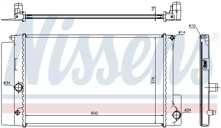 Радіатор охолодження двигуна TOYOTA COROLLA, NISSENS (64692) - зображення 1