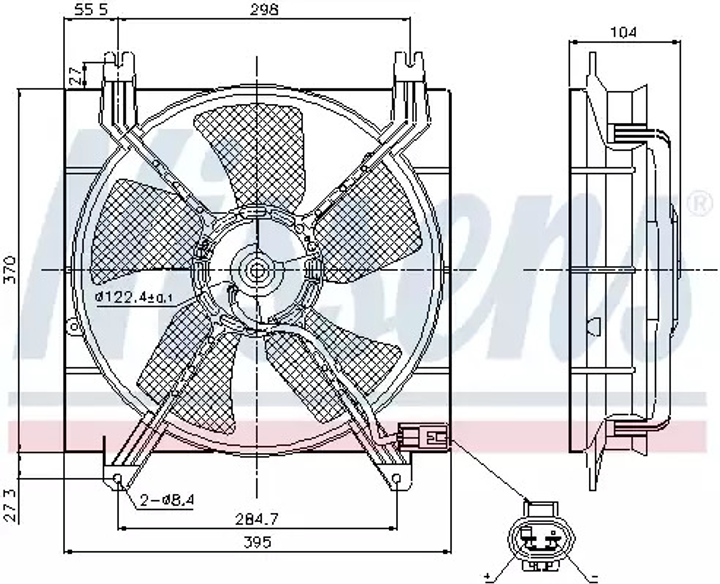 Вентилятор охлаждения двигателя CHEVROLET LACETTI, DAEWOO NUBIRA, NISSENS (85353) - изображение 1